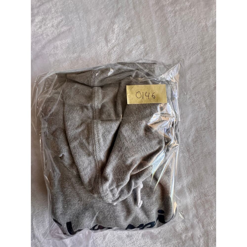Champion Mens Size M Gray Script Logo Lightweight T-Shirt Pullover Hoodie Shirt - Picture 9 of 9